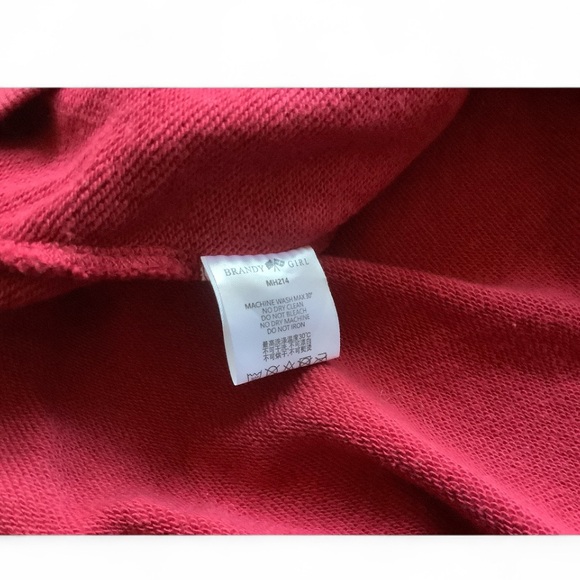 Brandy Melville Christy New York Red Hoodie Oversize Streetwear - Picture 4 of 11